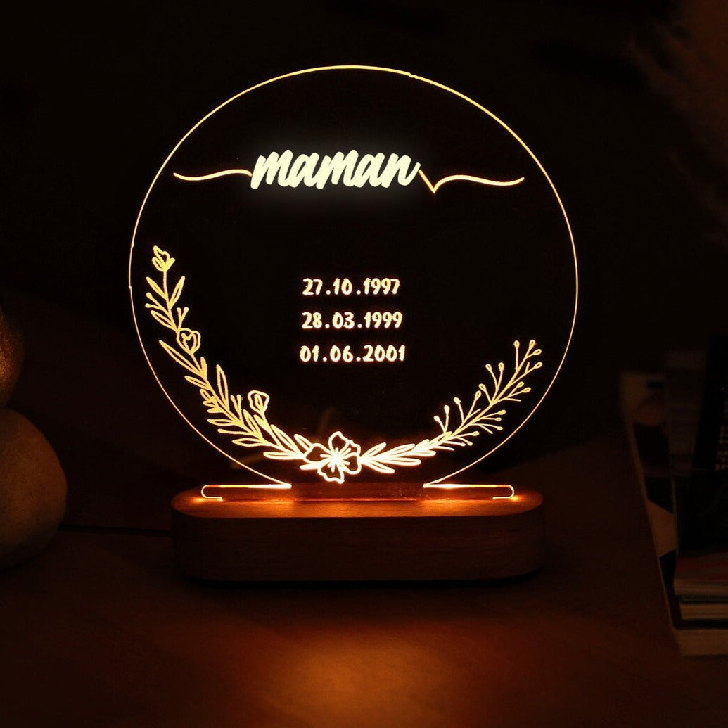 Veilleuse Maman personnalisée