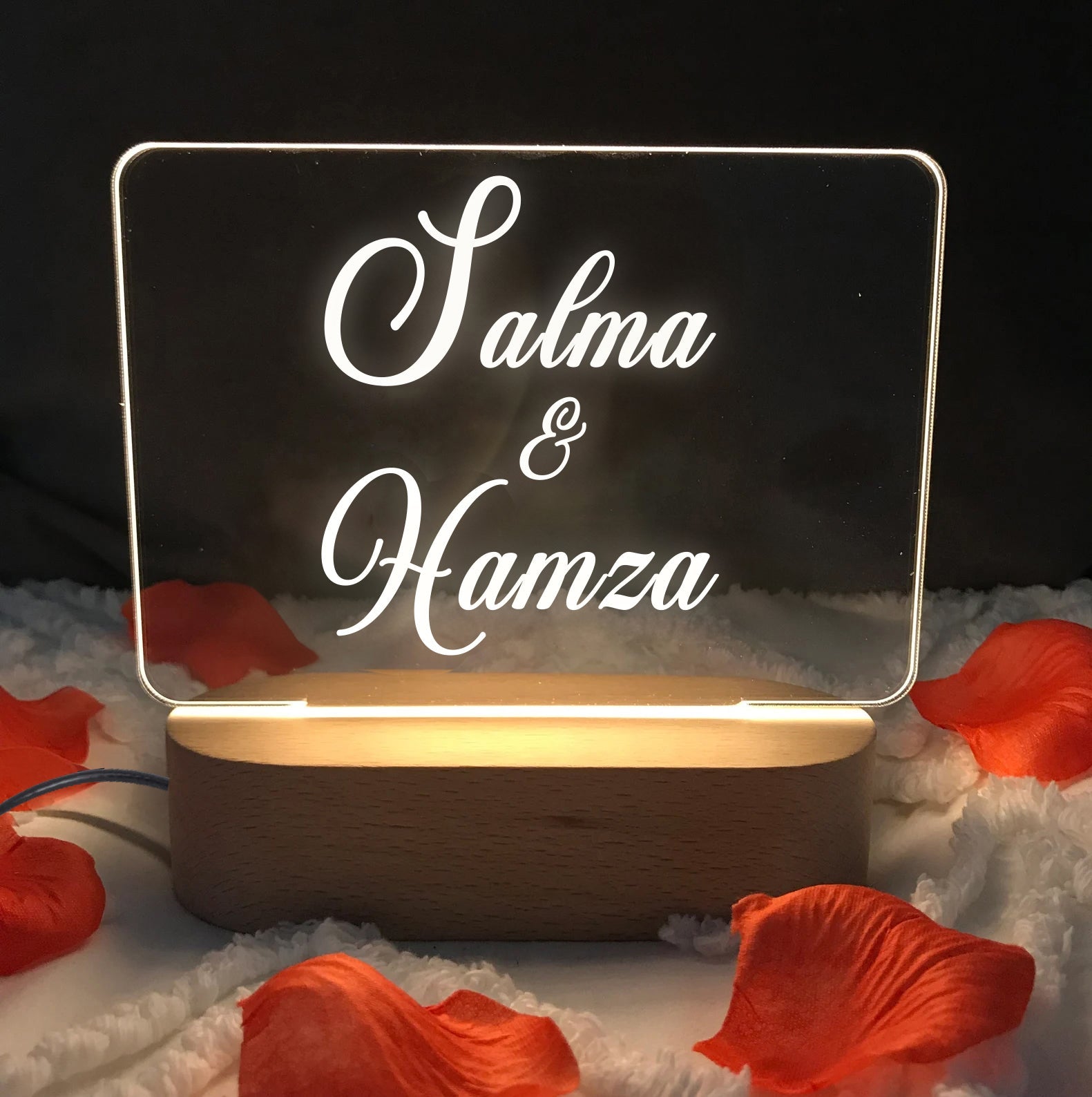 Veilleuse couple name personnalisée